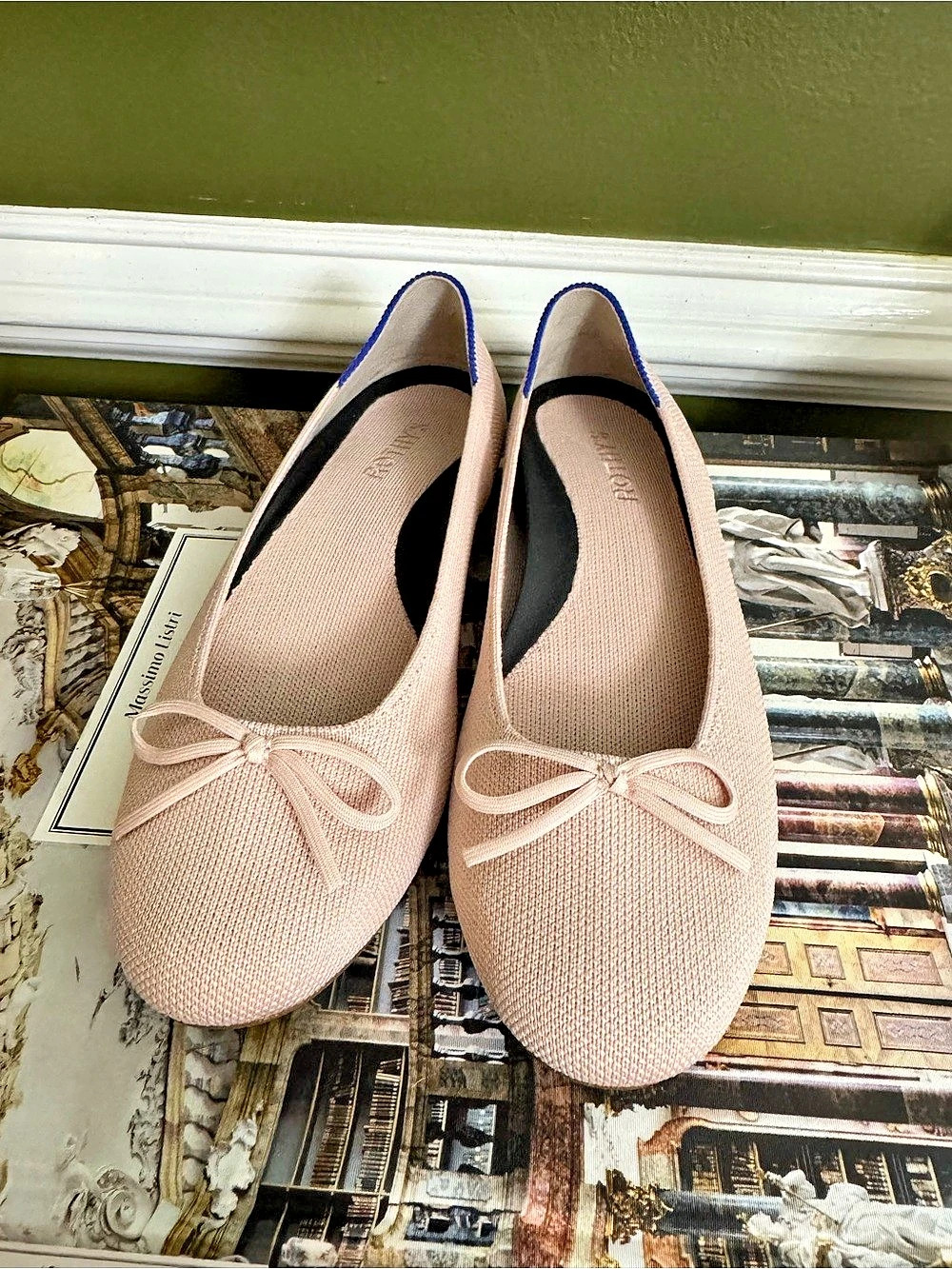 Rothy's pink bow ballet flats